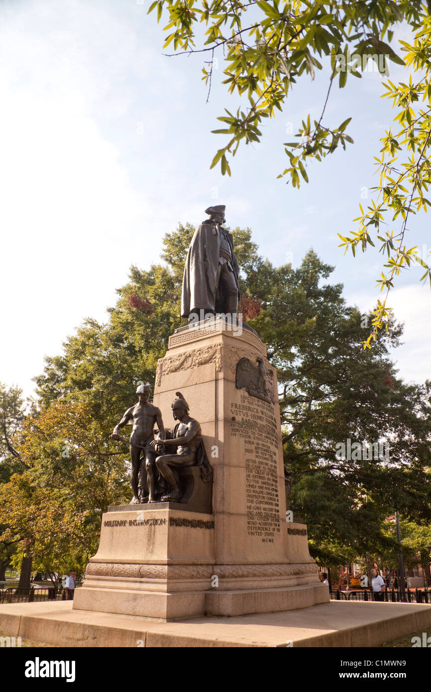 Statue du général prussien, le baron Von Steuben à Washington DC Park Banque D'Images