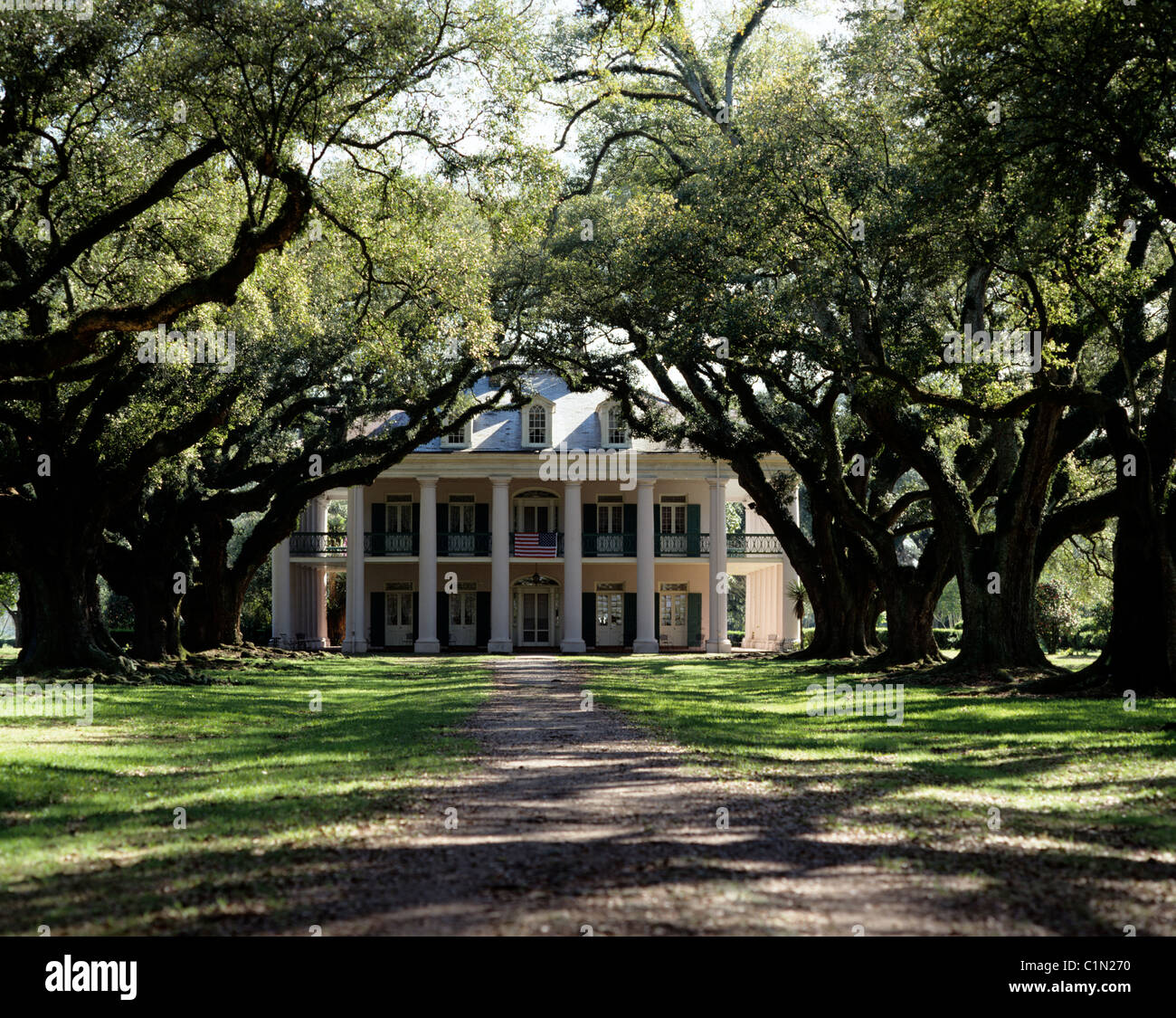 Oak Alley Plantation House, New Orleans, USA. Banque D'Images