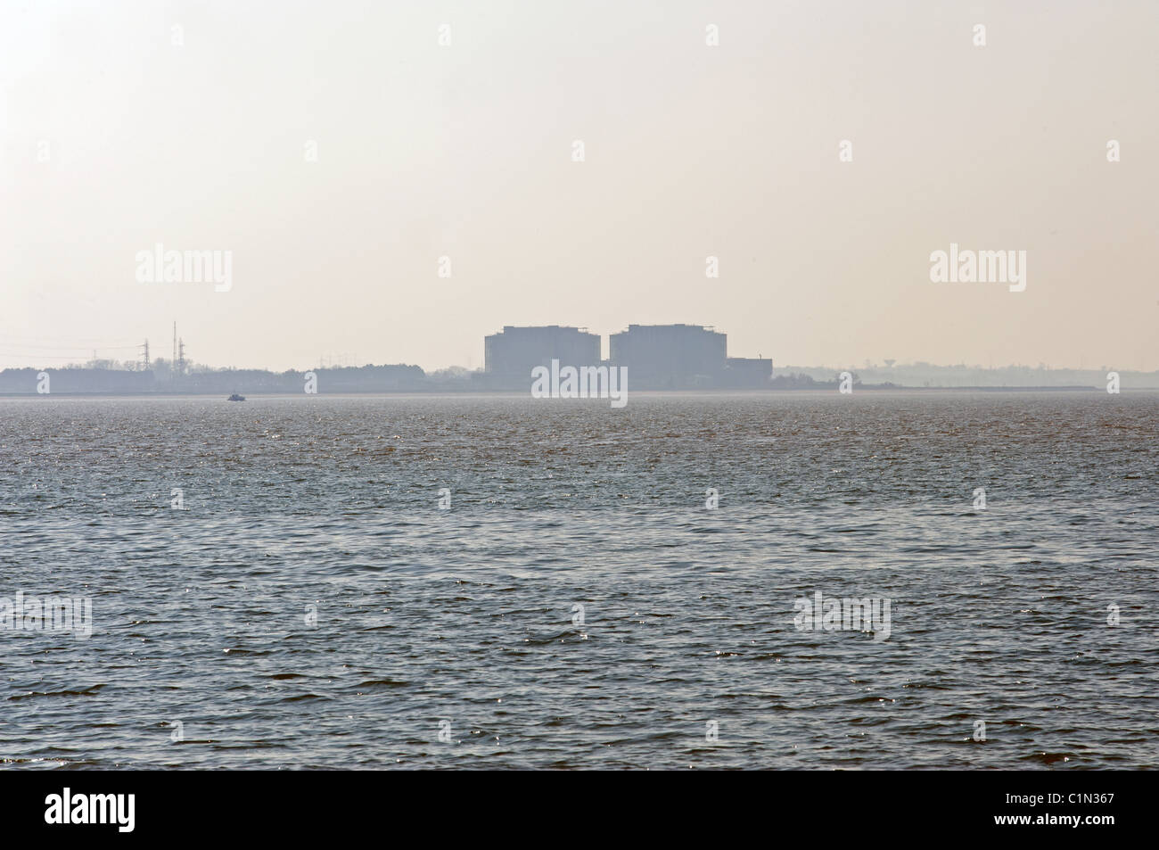 Centrale nucléaire de Bradwell (désaffecté), Essex, Royaume-Uni. Banque D'Images