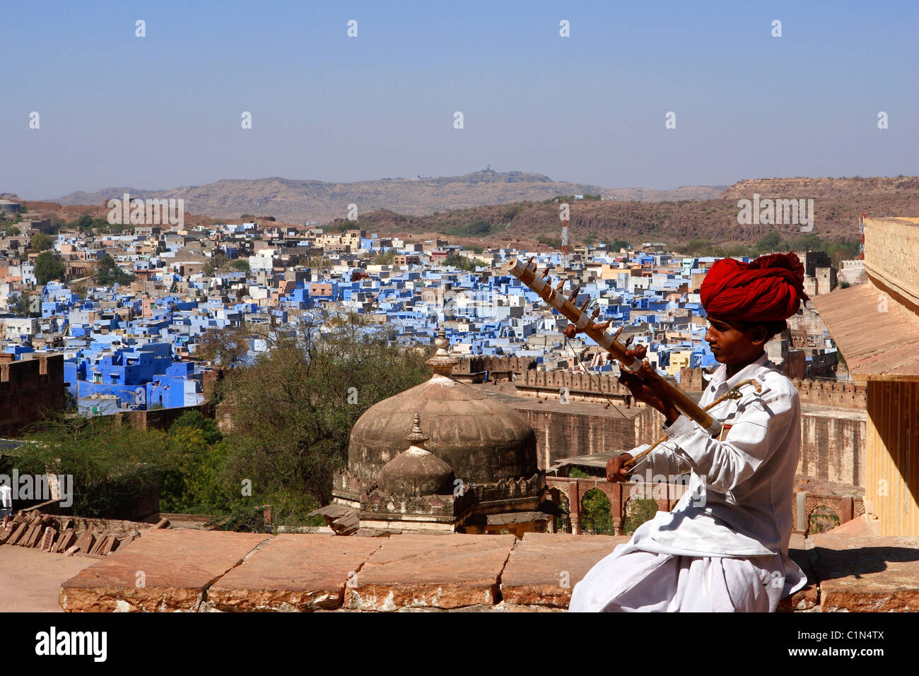 L'Inde, Rajasthan, Jodhpur, la ville bleue Banque D'Images