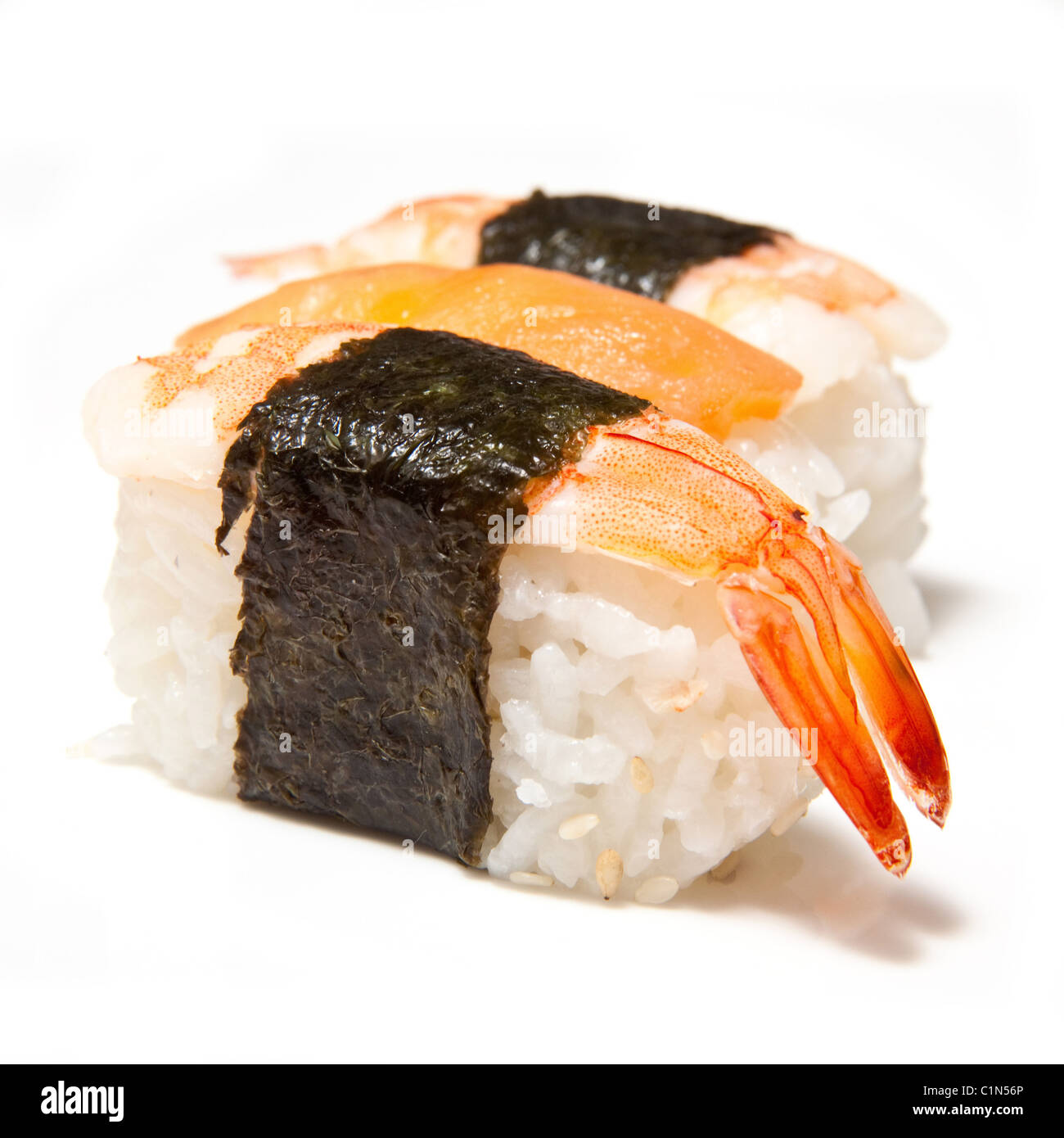 Sushi isolated on a white background studio. Banque D'Images