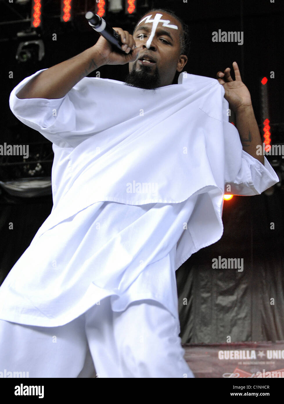 Aaron Dontez Yates aka Tech N9ne Festival Rock The Bells 2009 tenue à l'Amphithéâtre Molson Toronto, Canada - 05.07.09 Banque D'Images