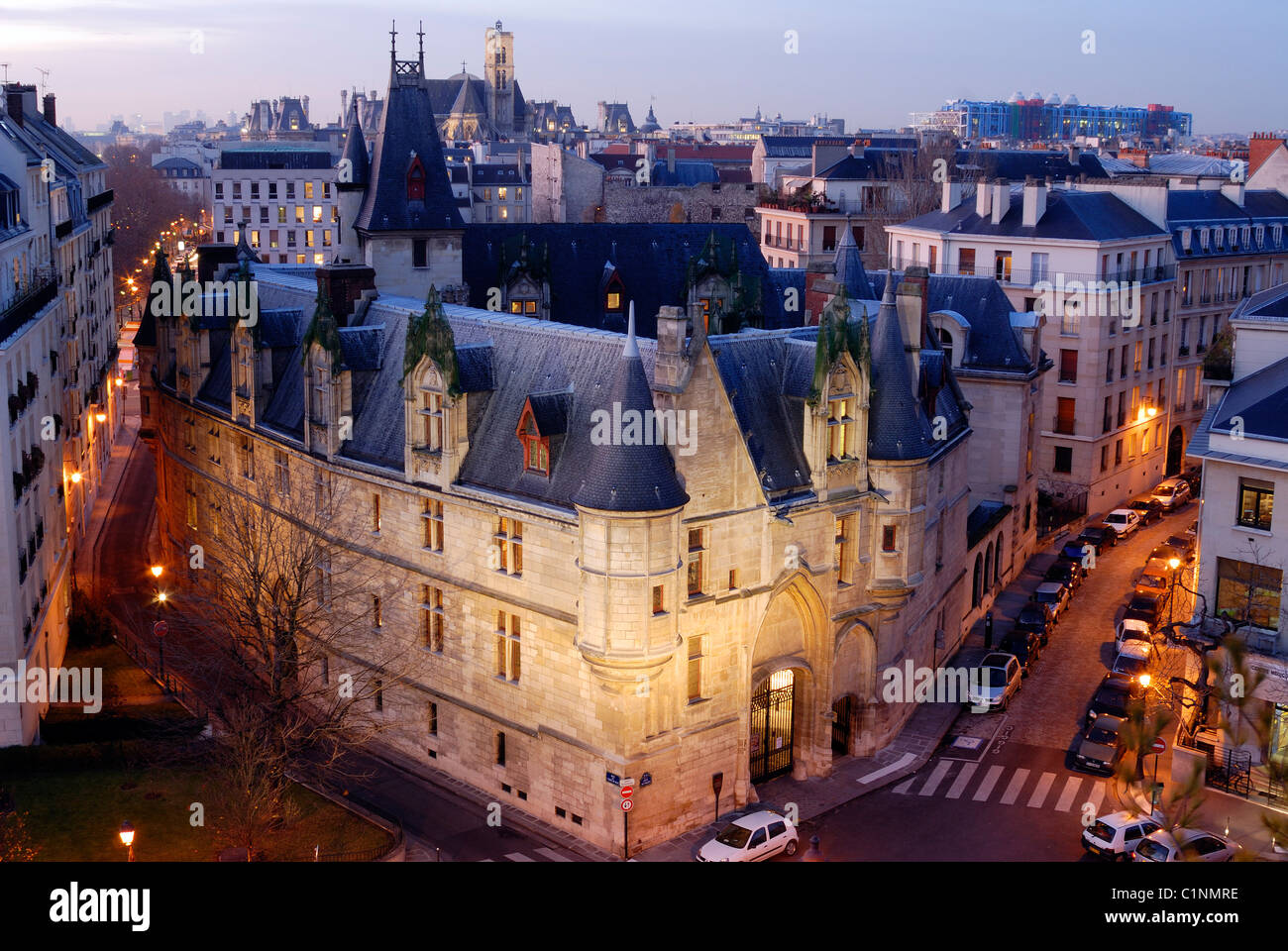 France, Paris, l'hôtel de Sens (hôtel particulier), ou de la Bibliothèque Forney, dans le quartier du Marais Banque D'Images