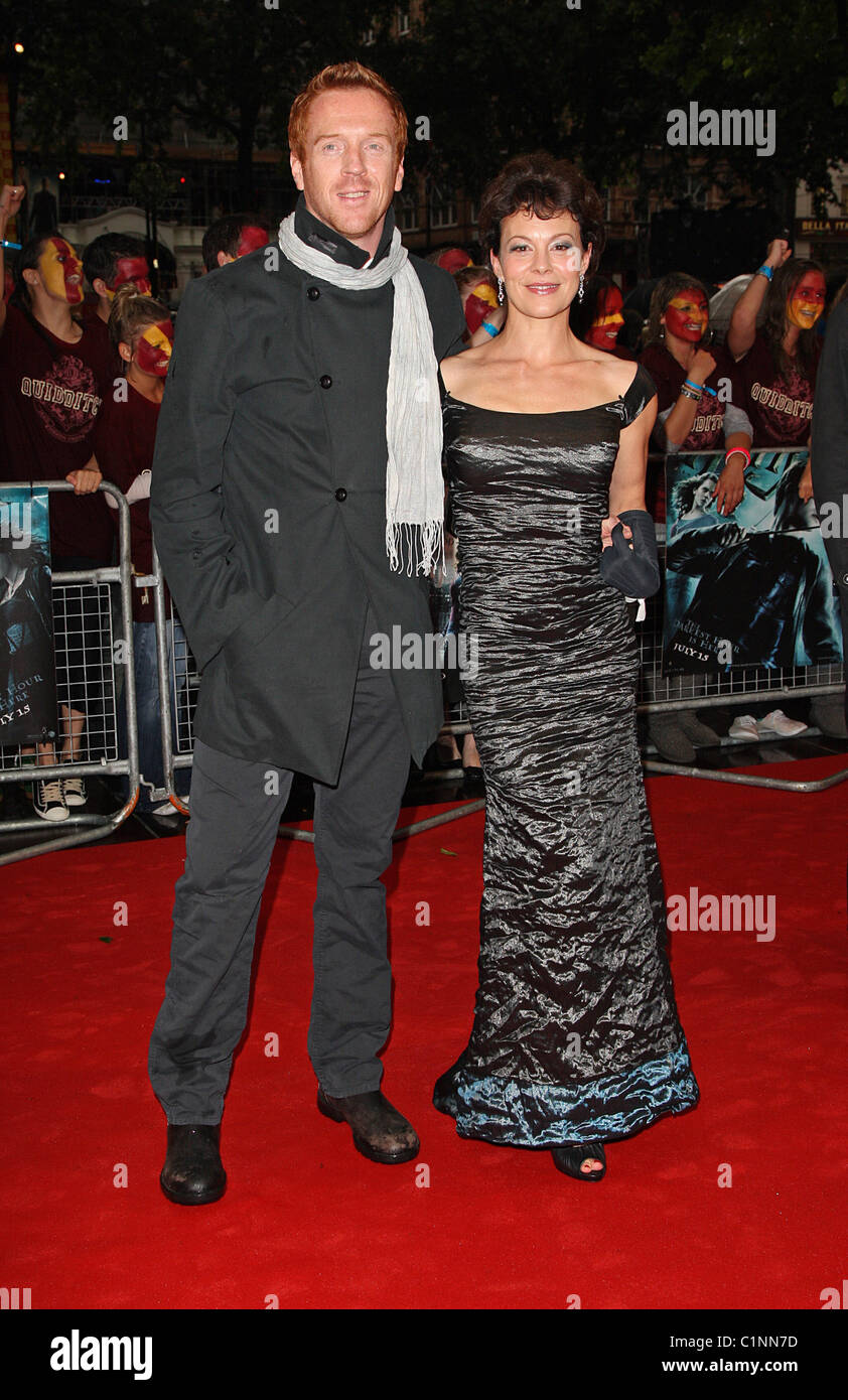 Damian Lewis avec son épouse Helen McCrory Première mondiale de Harry Potter et le Prince de Sang-mêlé à l'Empire Leicester Banque D'Images