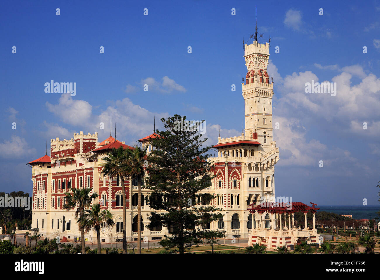 L'Égypte, la côte Méditerranéenne, Alexandrie, Palais Montazah, anciennement propriété du roi Farouk Banque D'Images