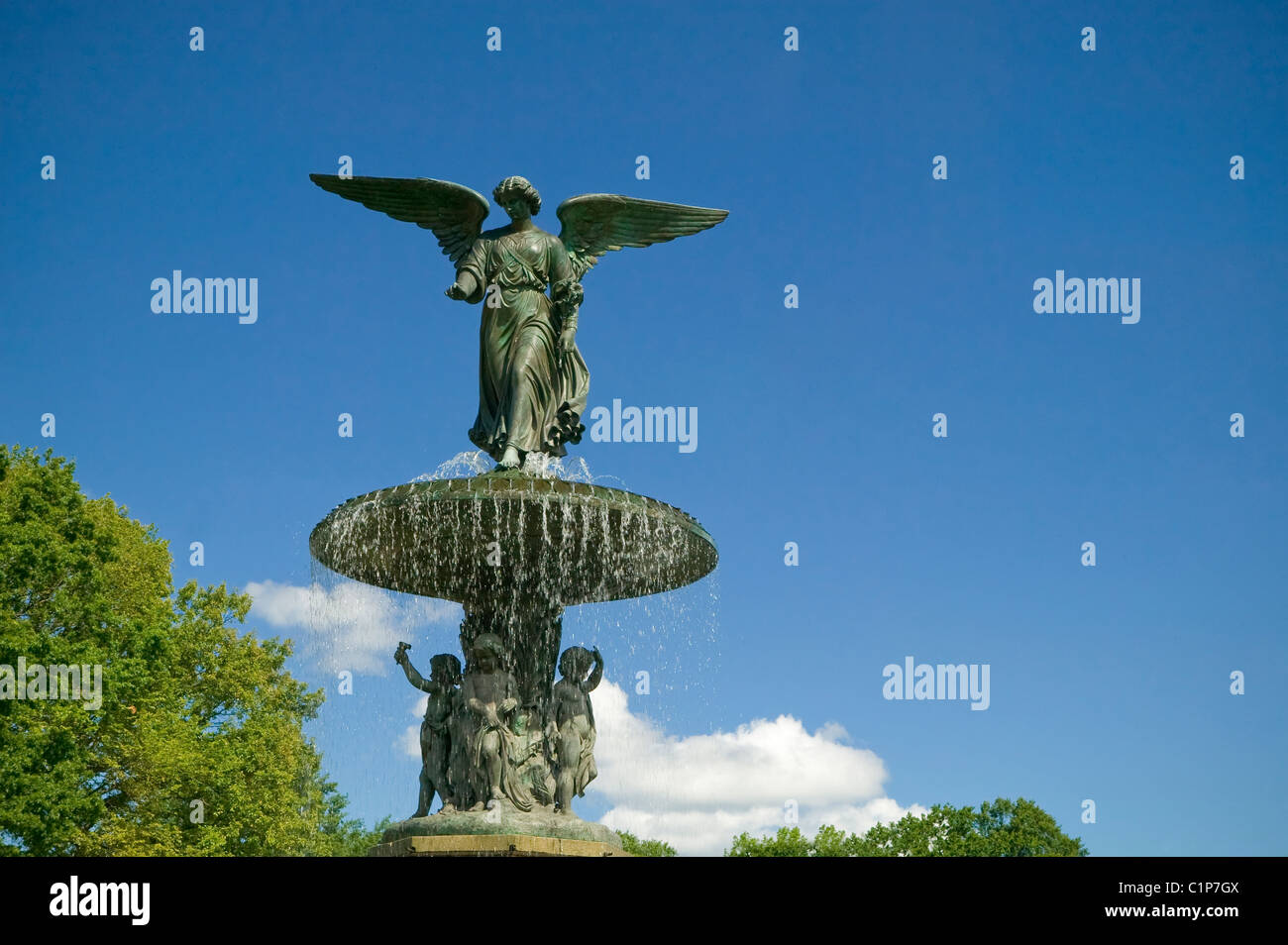 'Ange des eaux' Fontaine Bethesda Bethesda sur la terrasse, Central Park Banque D'Images
