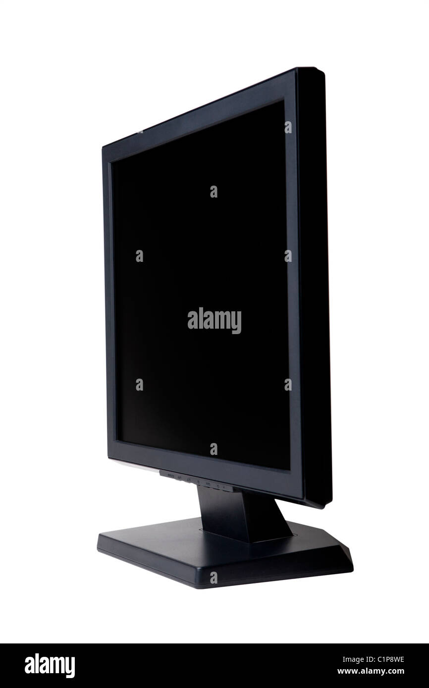 Moniteur LCD de l'ordinateur sur un fond blanc Banque D'Images