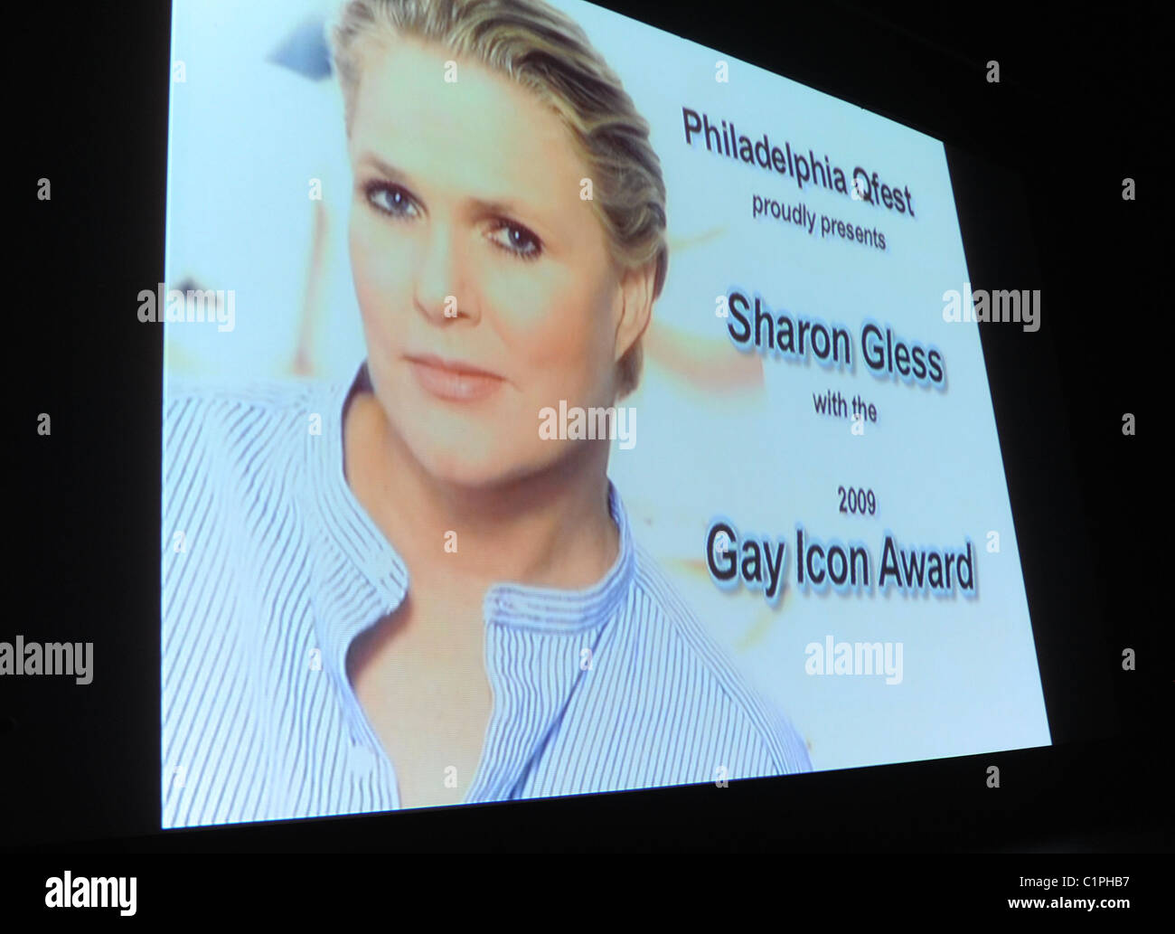 Sharon Gless reçoit Icône Gay Award 2009 au Philadelphia QFest tenue à l'île de théâtre musical. Philadelphie, USA - Banque D'Images