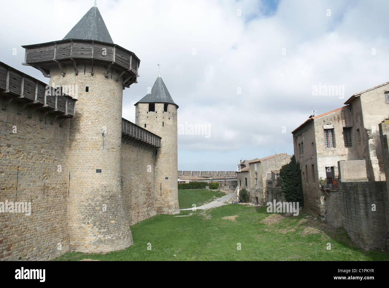 La cité médiévale de Carcassonne, France. Site du patrimoine mondial de l'UNESCO Banque D'Images