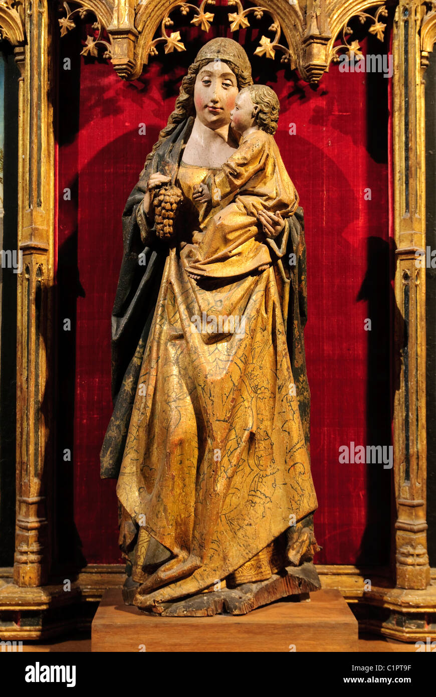 Détail : Partie de retable, la Vierge et l'enfant avec la Pietà et Saints, l'espagnol (castillan),, Banque D'Images