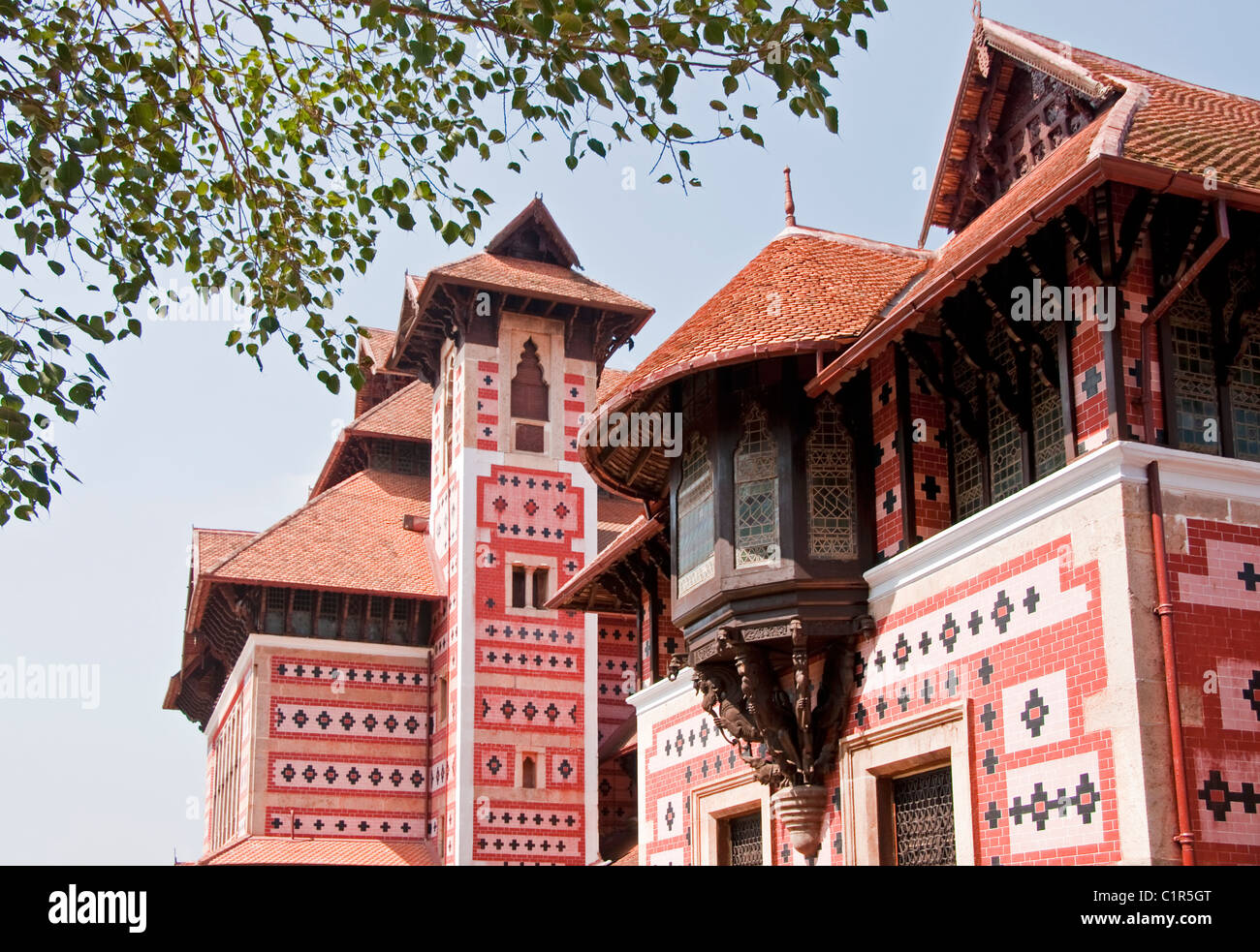 Napier Museum of Arts and Crafts de style Indo-Saracenic par l'architecte Robert Chisholm au Kerala's capital de Trivandrum. Banque D'Images