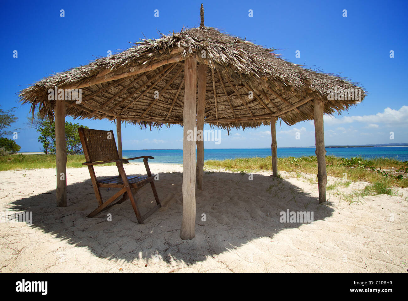 Beach Hut et président Mbuya desert island Tanzanie Banque D'Images