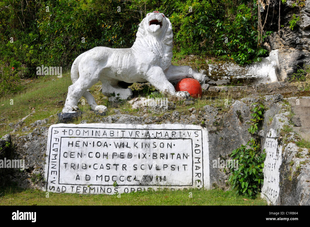 La sculpture du Lion blanc Caribbean Cruise NCL Banque D'Images