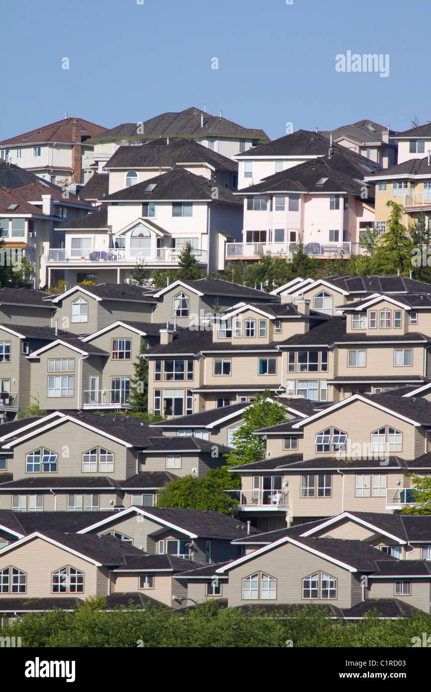 Citadelle Heights Community, maisons construites en colline, Port Coquitlam, BC, Canada Banque D'Images