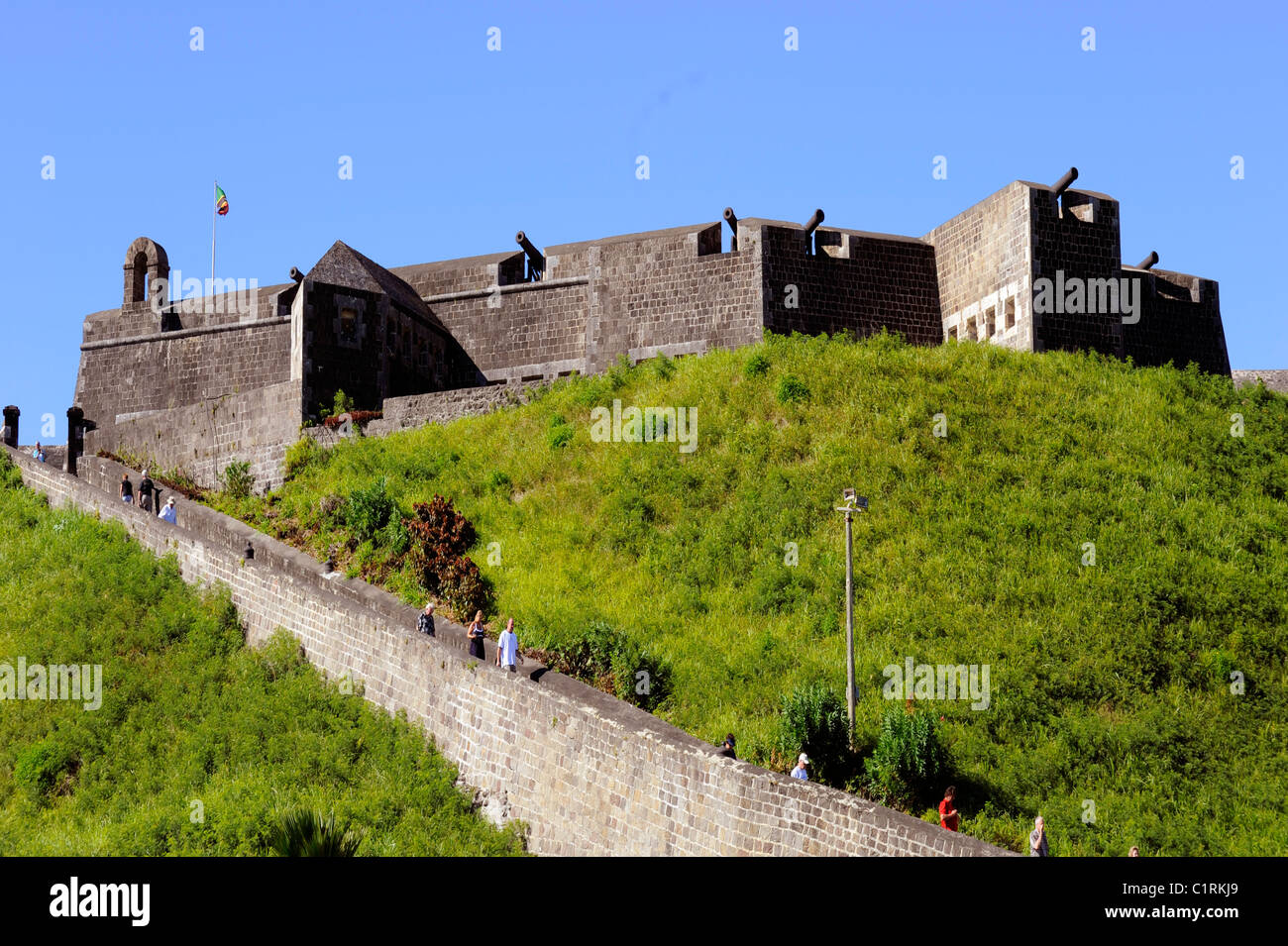 Parc National de la forteresse de Brimstone Hill Spring Basseterre Saint-kitts Caraïbes Croisière de l'Île, NCL Banque D'Images