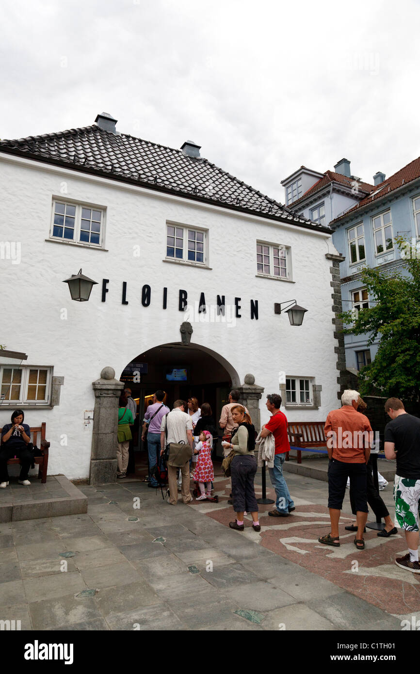 La station de la vallée de Floibanen à Bergen Banque D'Images