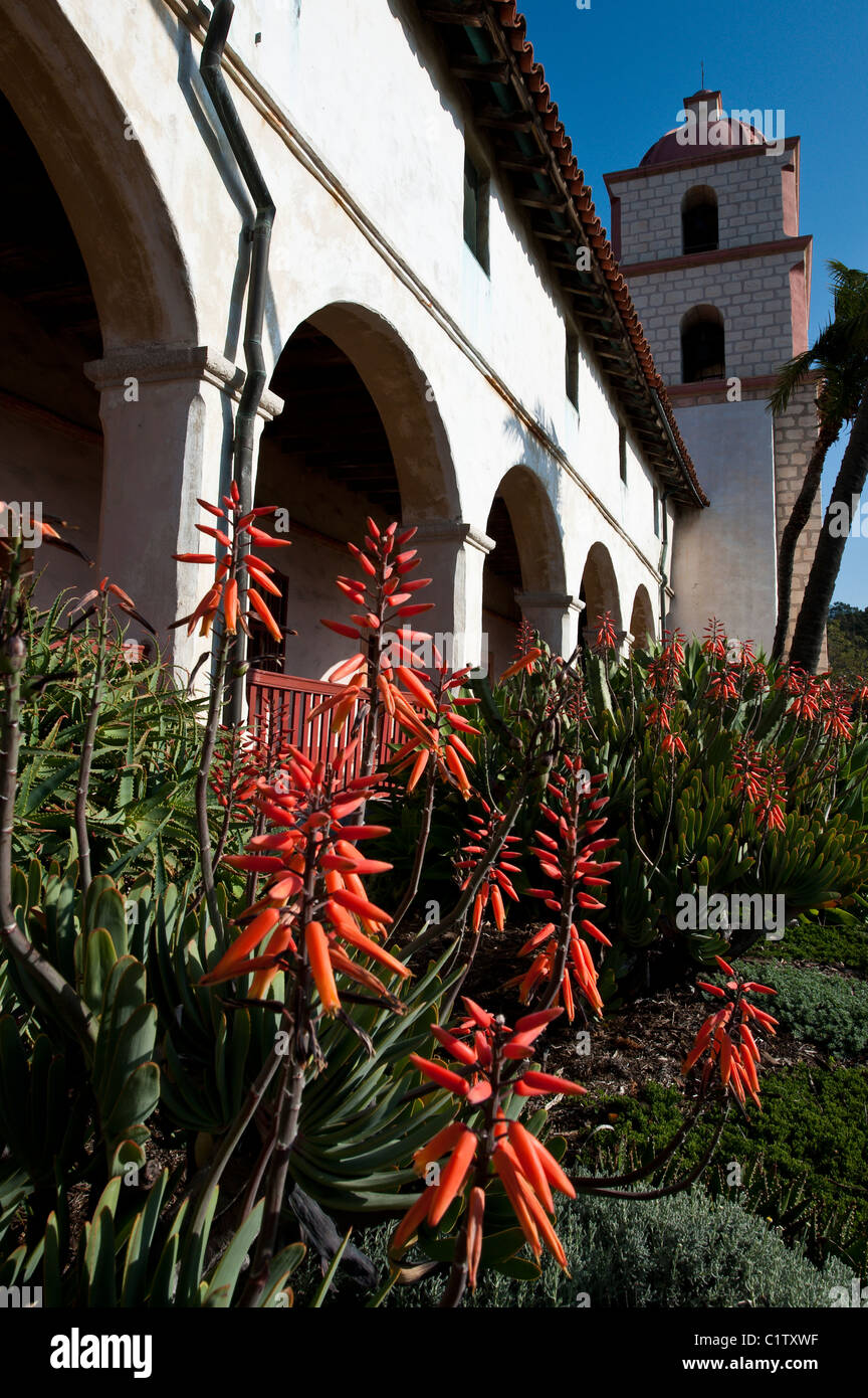 Santa Barbara, Californie. Mission Santa Barbara. Banque D'Images