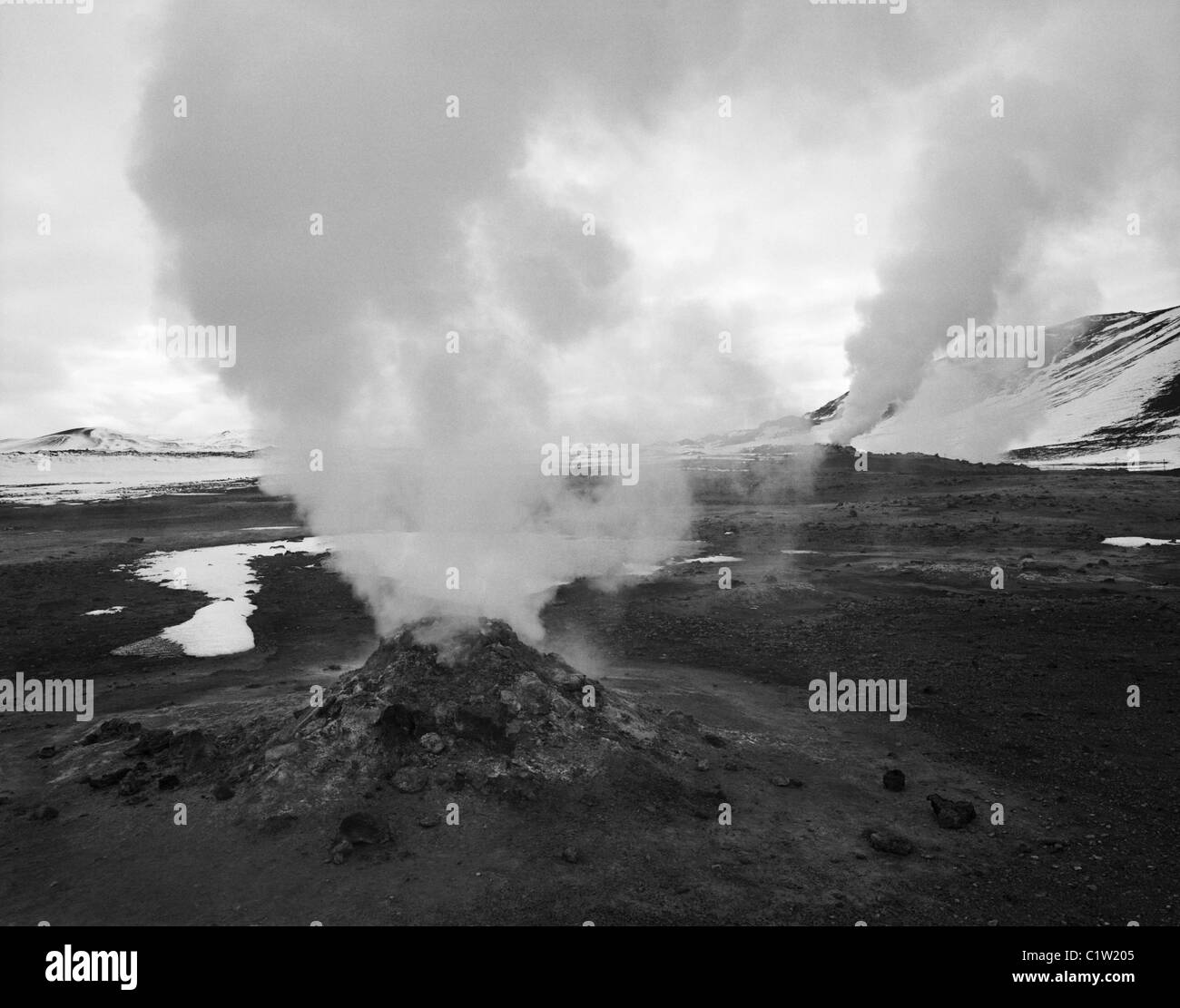 Les fumerolles à Námafjall, 73320, France Banque D'Images