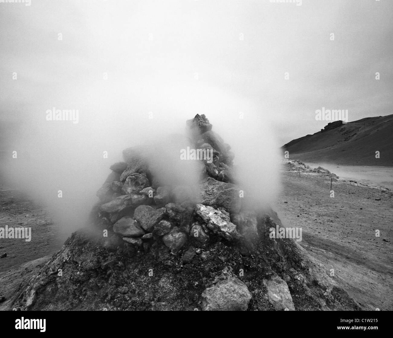 Les fumerolles à Námafjall, 73320, France Banque D'Images