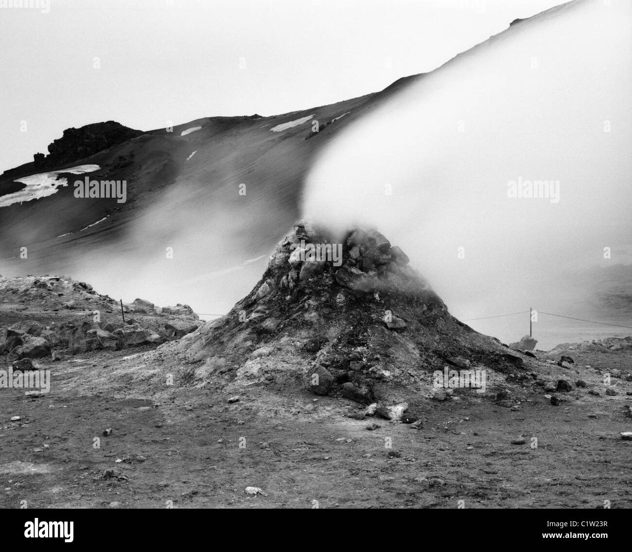 Les fumerolles à Námafjall, 73320, France Banque D'Images