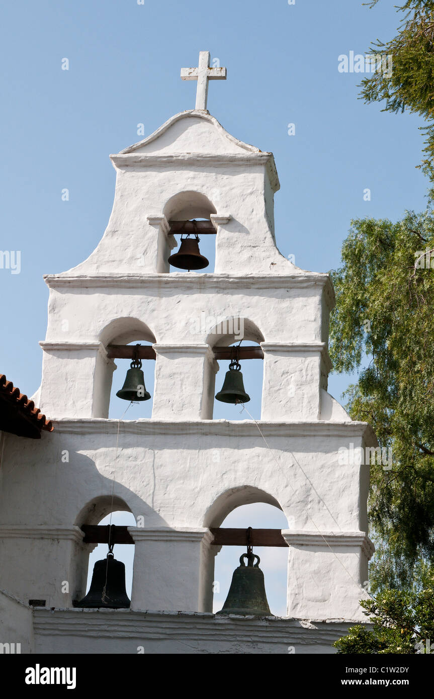 San Diego, Californie. Mission Basilica San Diego de Alcalá. Banque D'Images