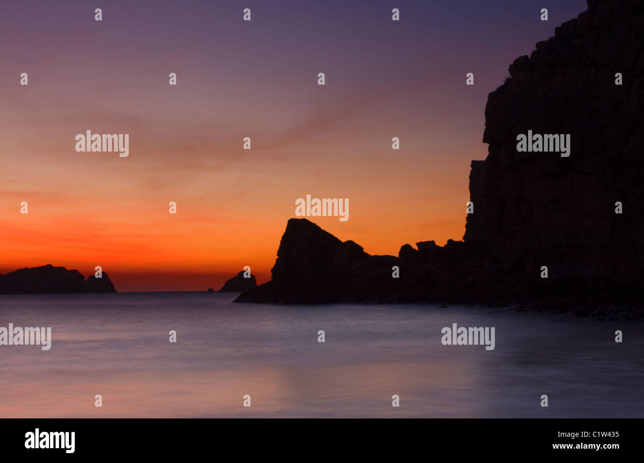 Plage en Cantabrie. Espagne, Banque D'Images