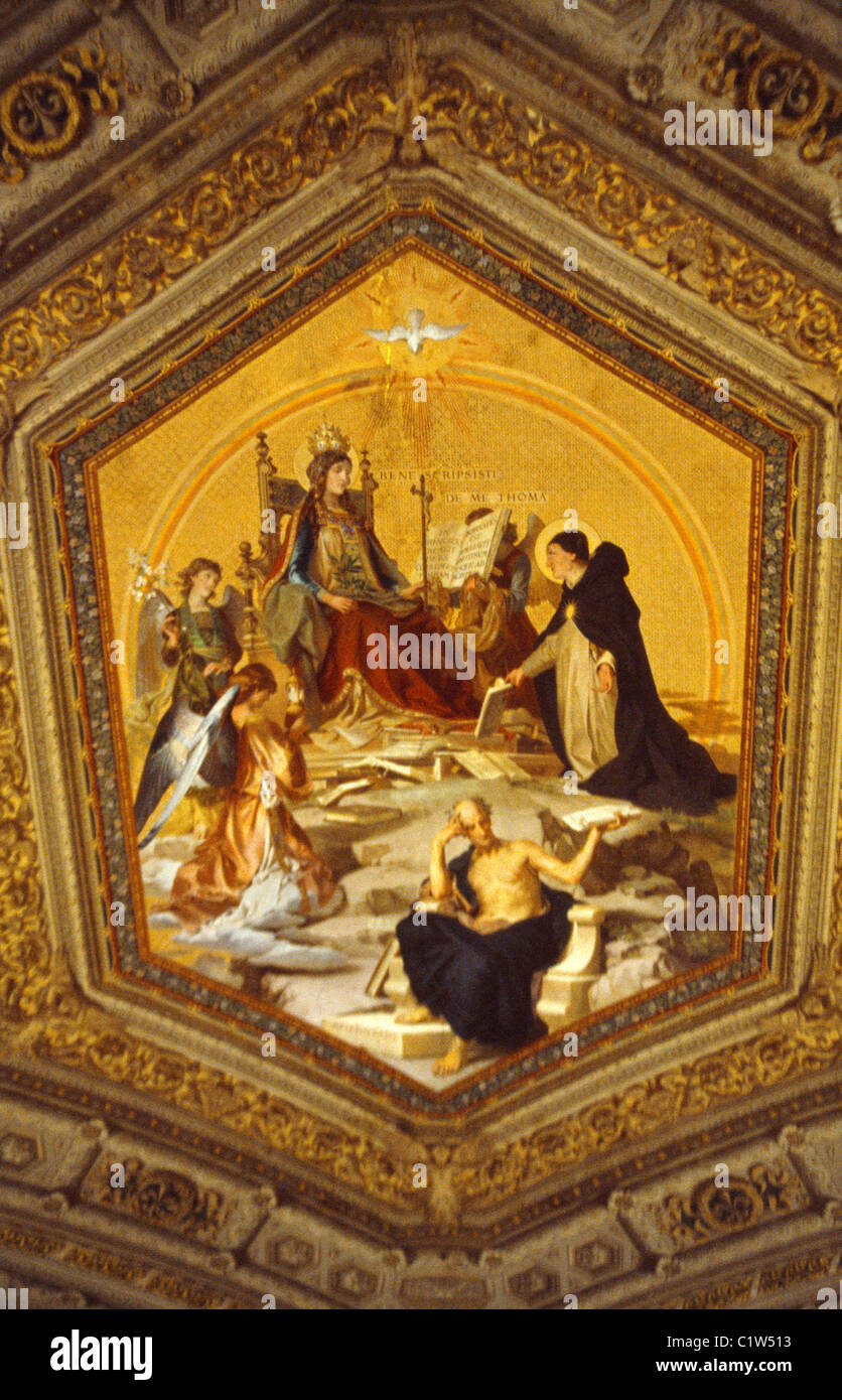 Italie Rome Vatican Vatican Museum Peinture Bene Scripsisti De moi Thoma Saint Thomas d'Aquin Docteur Angélique Banque D'Images