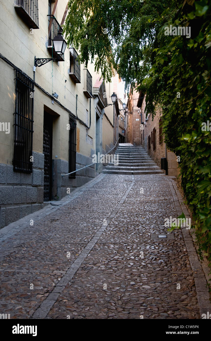 Bâtiments le long d'une rue, Tolède, Castille La Manche, Espagne Banque D'Images