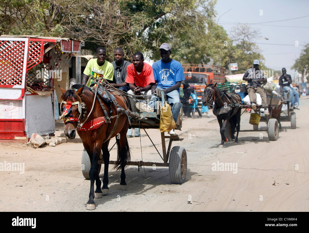 Horse cart, Dakar, Sénégal Banque D'Images
