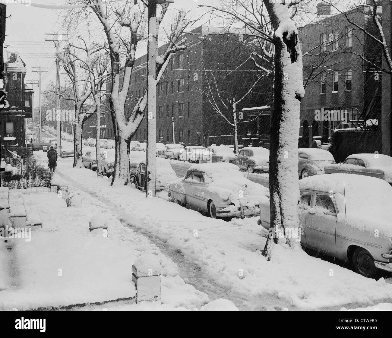 USA, New York, vue de Philadelphie en hiver Banque D'Images