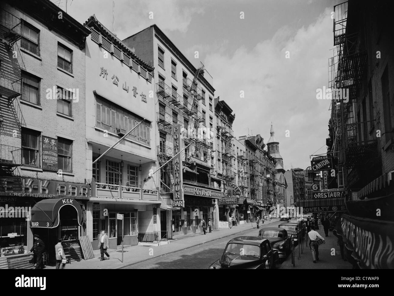 USA, l'État de New York, New York City, China Town, Mott Street Banque D'Images