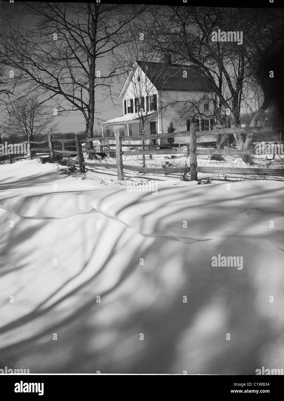 Ferme en hiver Banque D'Images