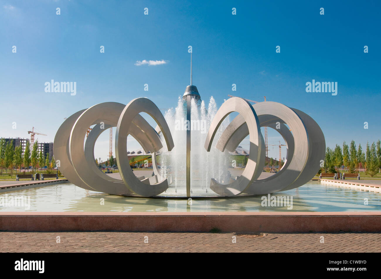 Le Kazakhstan, Astana, fontaines à Khan Shatyry Entertainment Centre Banque D'Images