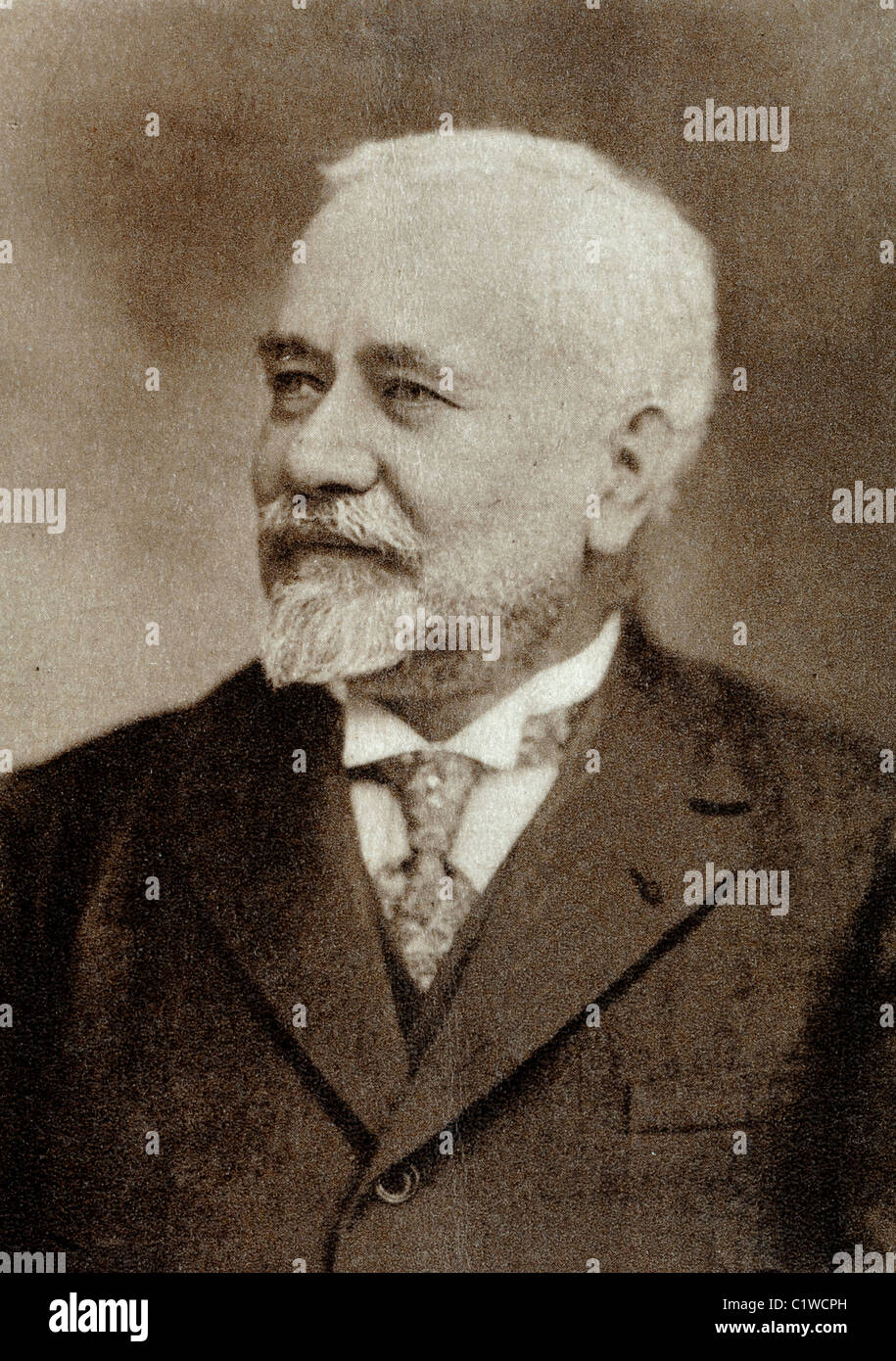 Portrait d'Albert Calmette (1863-1933) Docteur, médecin, bactériologue et immunologiste français Banque D'Images