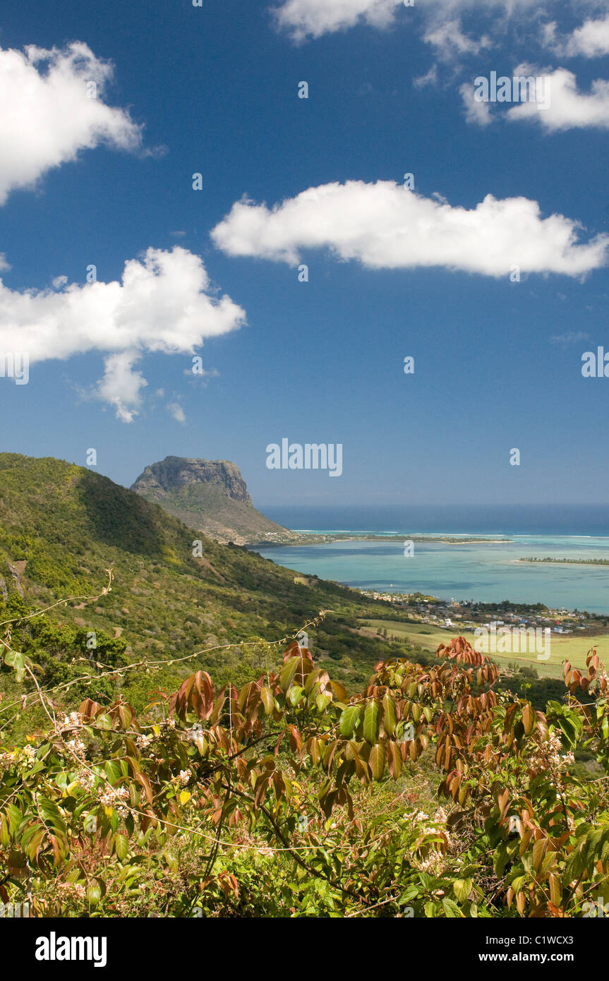 L'Ile Maurice, voir à Le Morne Braban island Banque D'Images