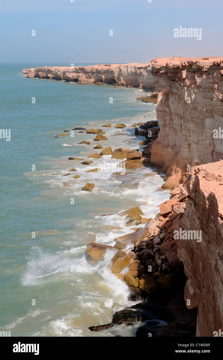 La Mauritanie, Nouadhibou, Cap Blanc, falaises de grès Banque D'Images