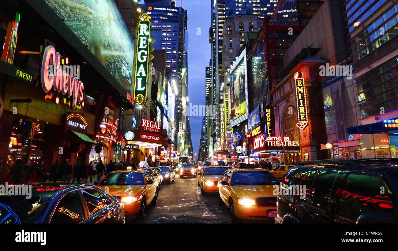 Les villes américaines, Times Square New York City, USA. Banque D'Images