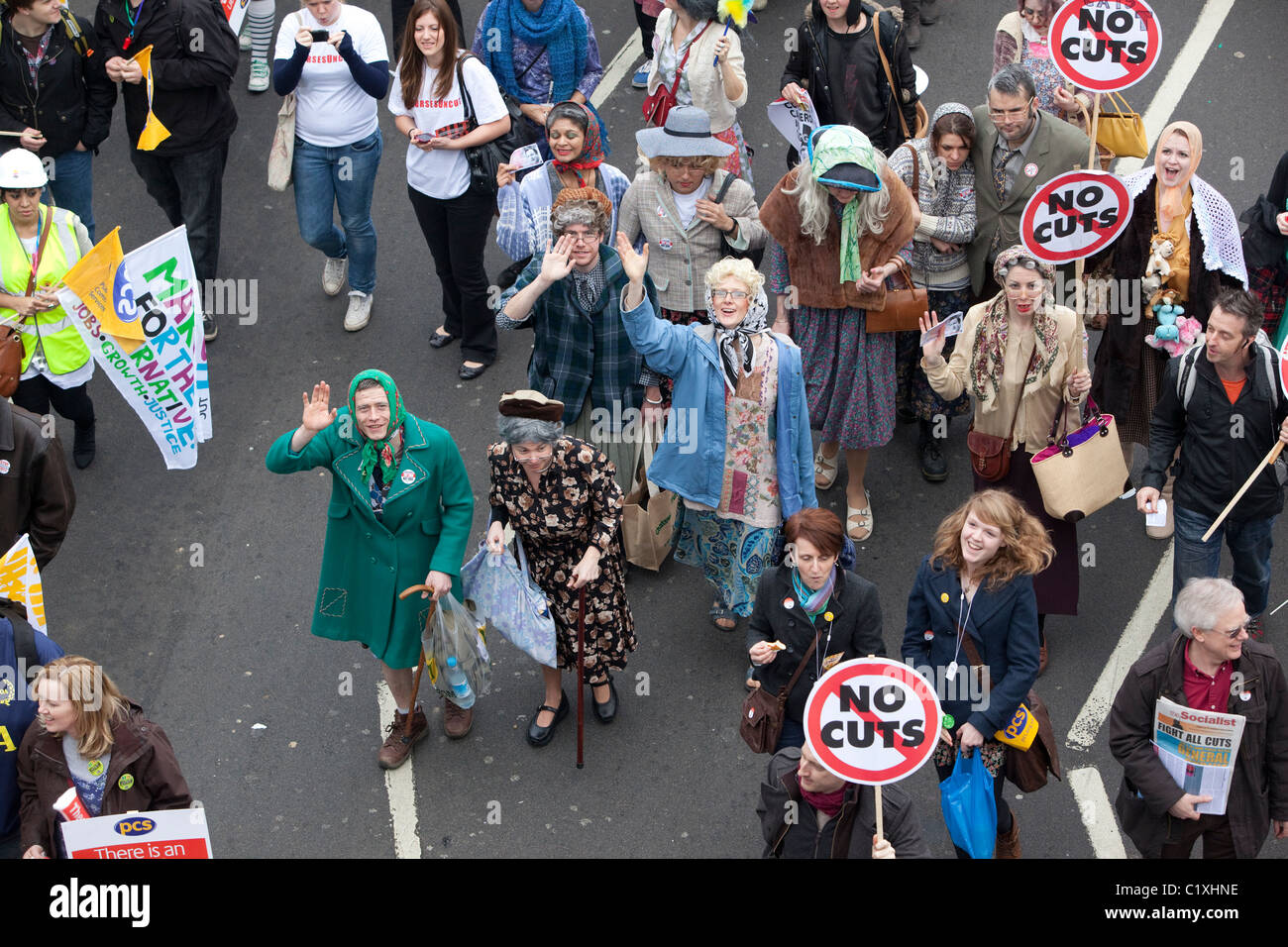 Anti-Cuts Mars dans le centre de Londres Banque D'Images