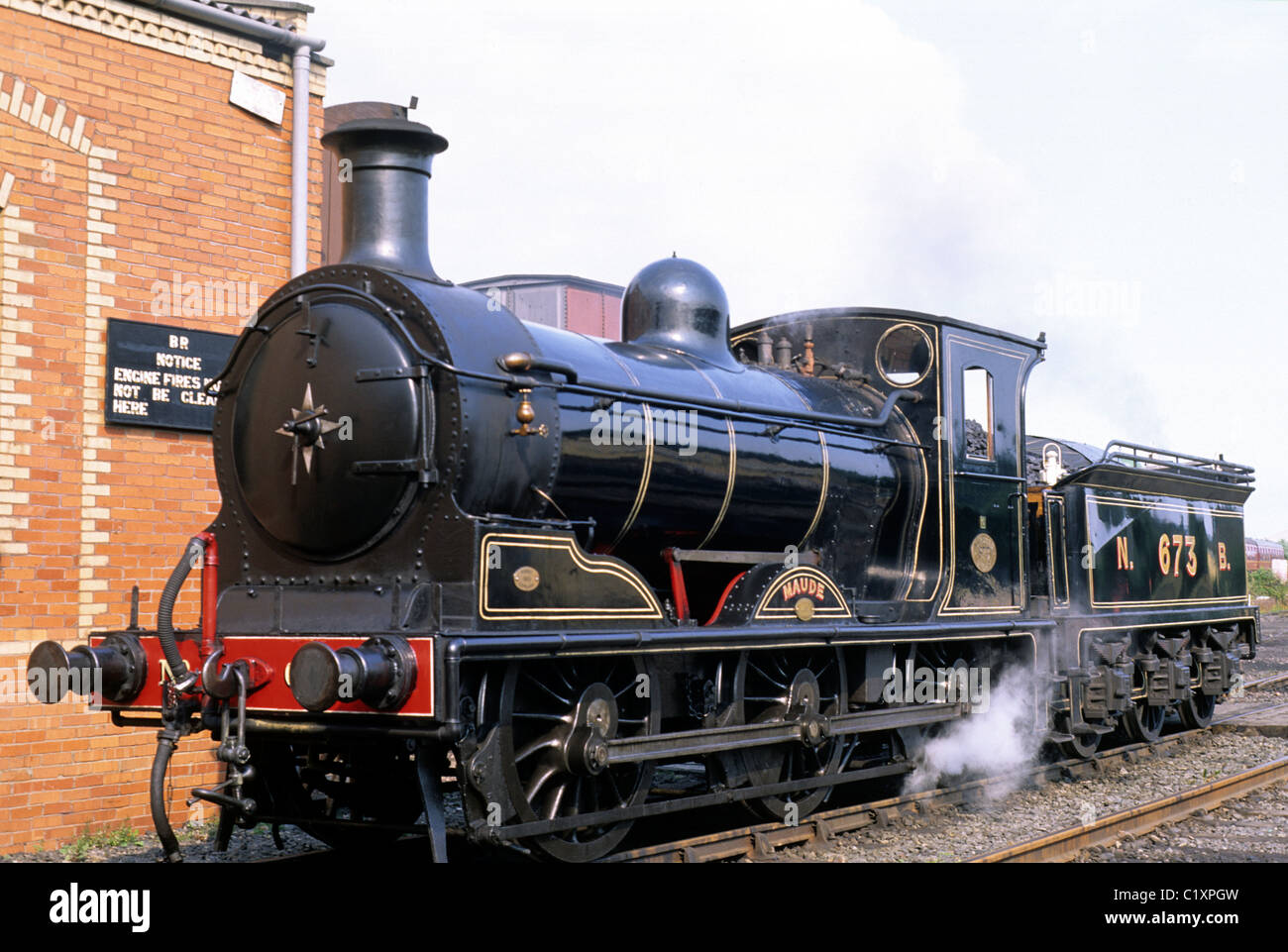 La gare de Bo'ness, Maude moteur à vapeur, l'Écosse Royaume-Uni Scottish Railways Chemin de fer train trains moteurs Banque D'Images
