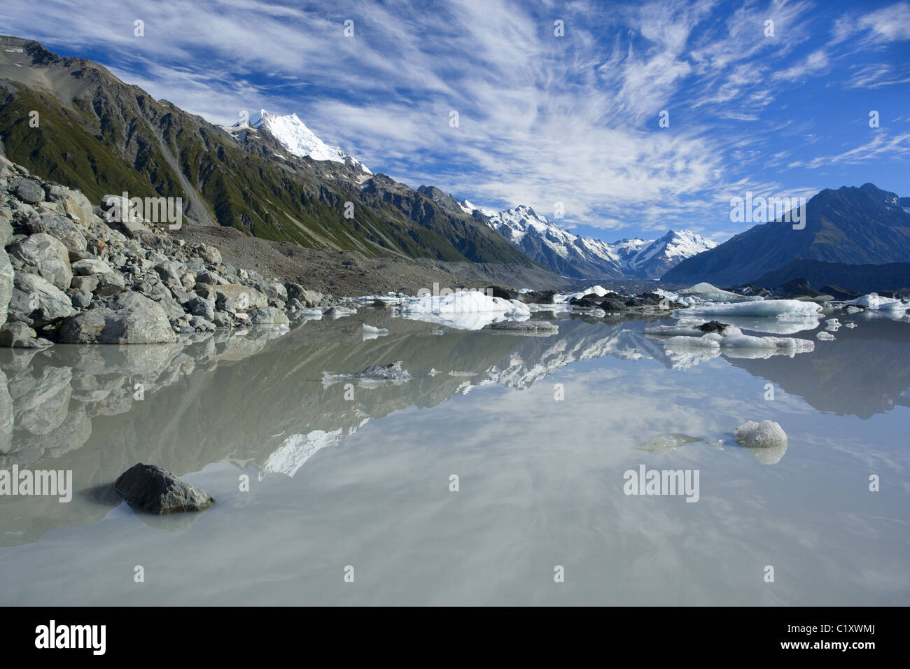 NP Mount Cook, Nouvelle-Zélande Banque D'Images