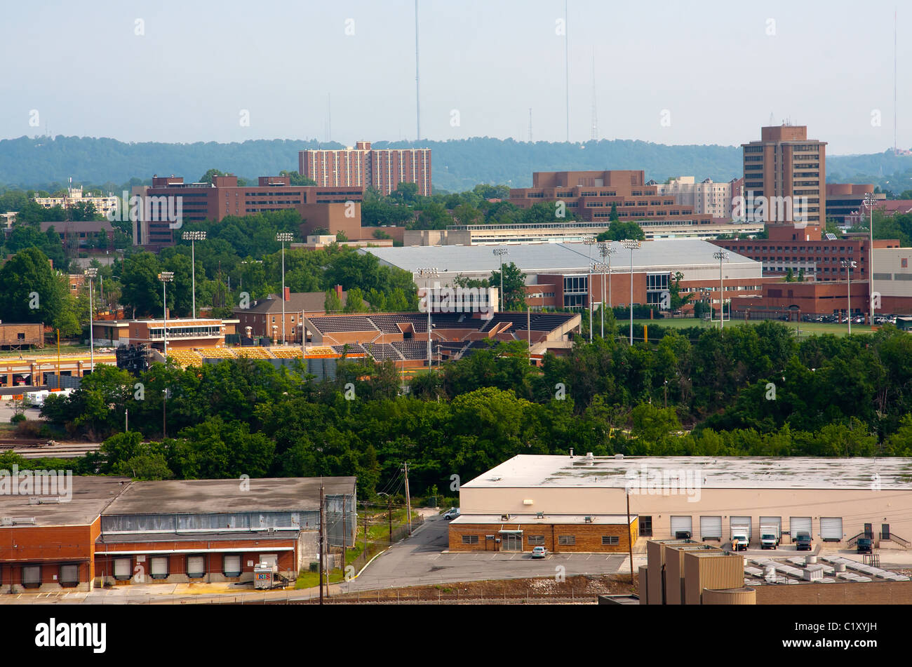 Vue sur le campus de l'Université du Tennessee, Knoxville, Tennessee. Banque D'Images