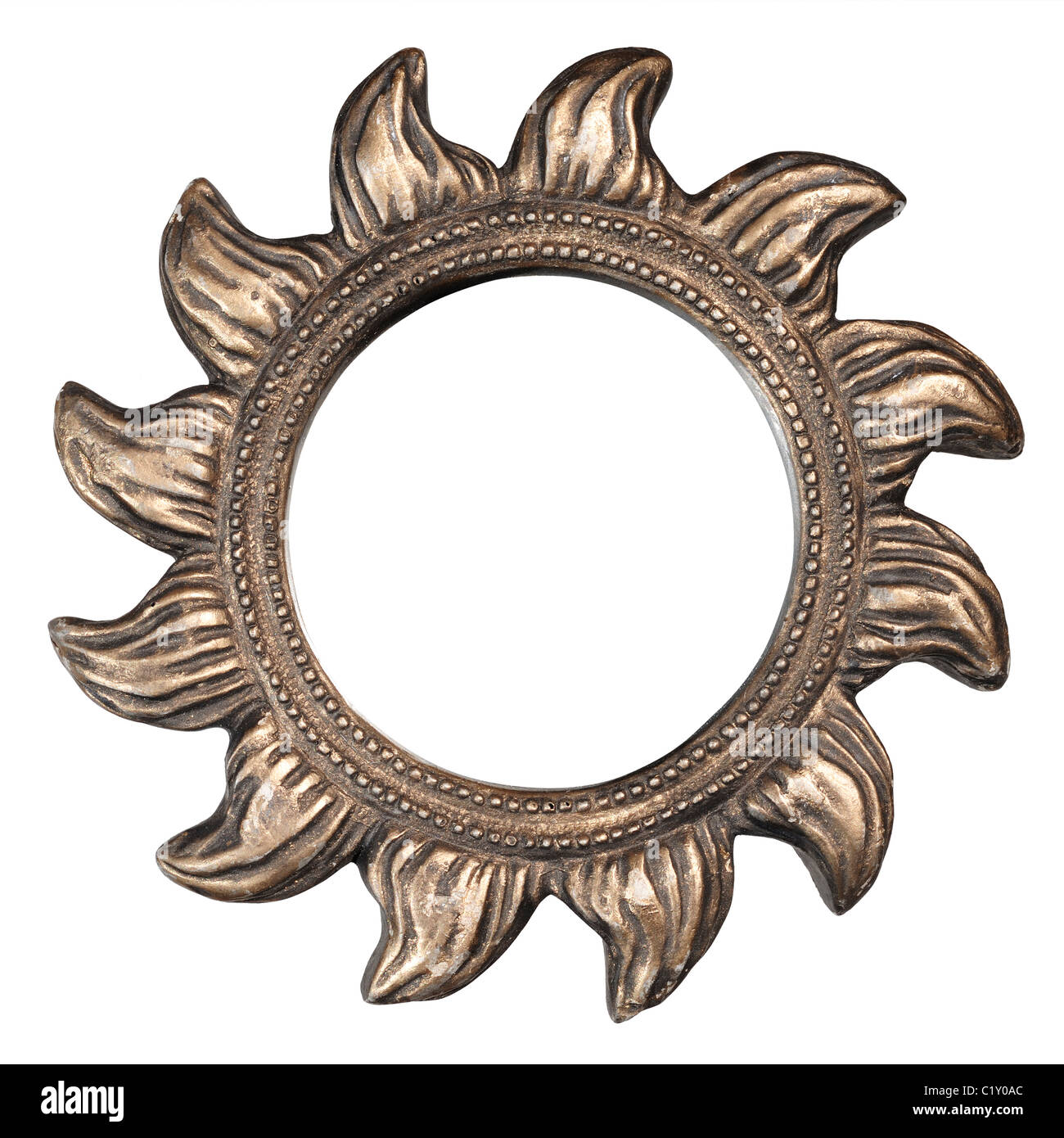 Cadre photo soleil couleur or Banque D'Images