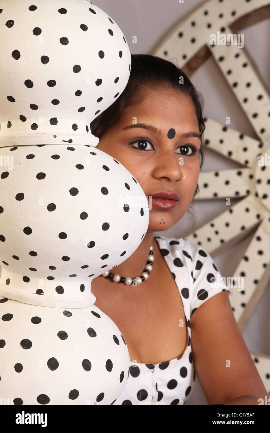 Un modèle indien en blouse designer Banque D'Images