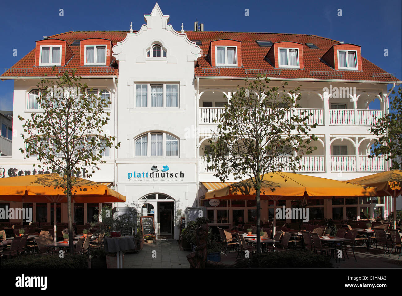 Plattduutsch - un restaurant à Binz Banque D'Images