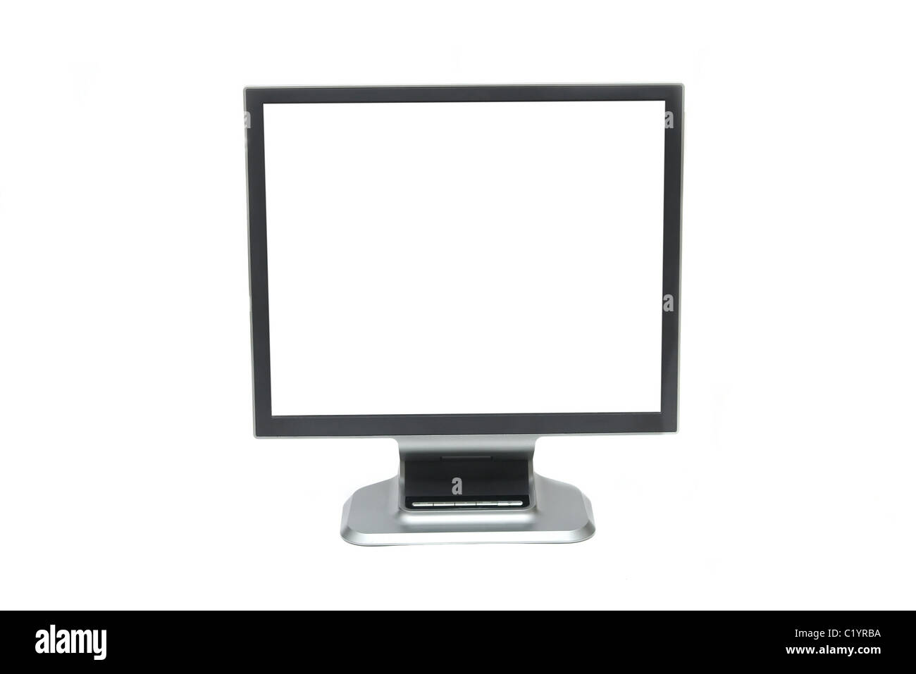 Écran LCD blanc isolated on white Banque D'Images