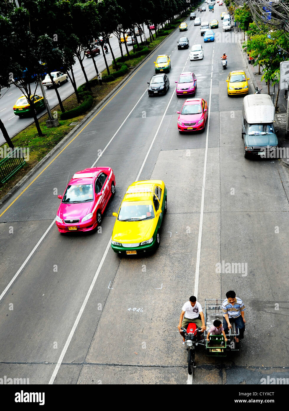 La circulation, la vie de la rue , vie quotidienne , Bangkok, Thaïlande Banque D'Images