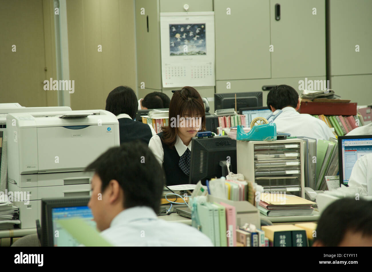 Office manager à japonais au Japon company Banque D'Images