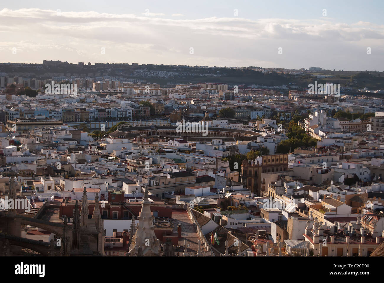 Vue panoramique depuis le haut de la Tour Giralda de Séville Andalousie Espagne Cathédrale Banque D'Images