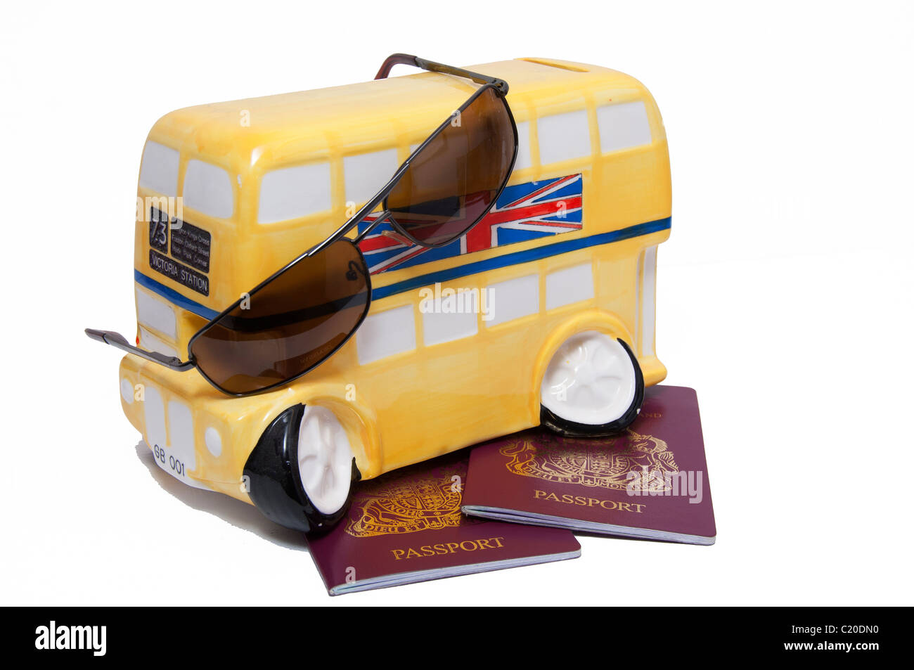 Financial Concept, humour, voyage, pauvres, la banque vide. Banque D'Images