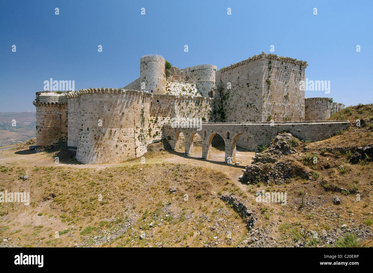 Krak des Chevaliers, château des Croisés en Syrie Banque D'Images